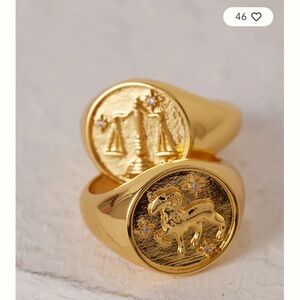 Anthropologie signet ring Aries